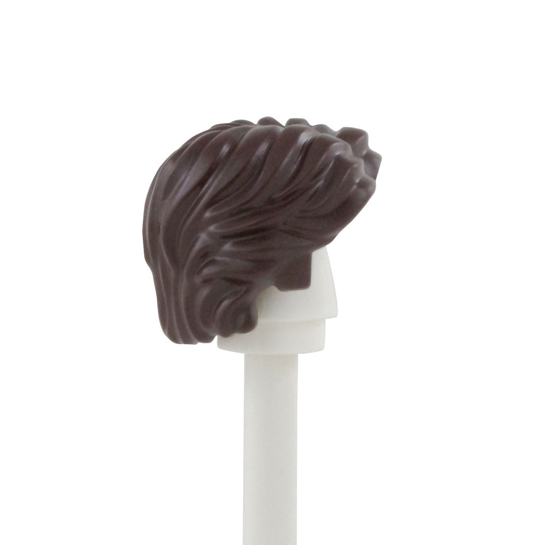 dark brown short male hair curtains for a custom LEGO minifigure