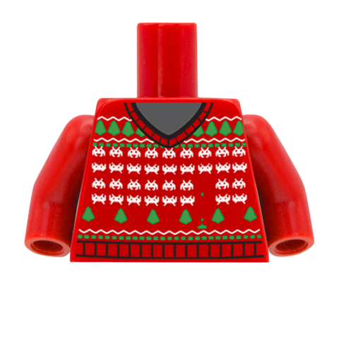 Brick Invaders Christmas Jumper - Custom Design Minifigure Torso