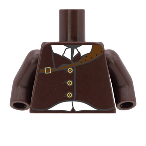 Steampunk Shirt & Jacket with Leather Strap - Custom Design Minifigure Torso