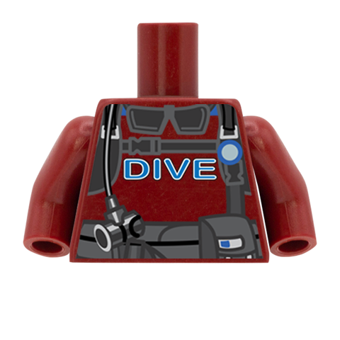 Scuba Diving Top - Custom Design Minifigure Torso