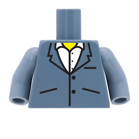 Sharp Buttoned Up Suit No Tie - Custom Design Minifigure Torso