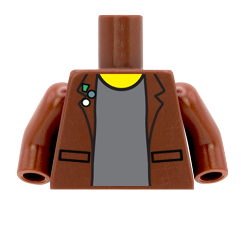 Jacket with Badges  - Custom Design Minifigure Torso