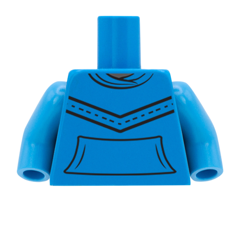 Hoodie with Cowl Neck and Stitched Pattern - Custom Design Minifigure Torso
