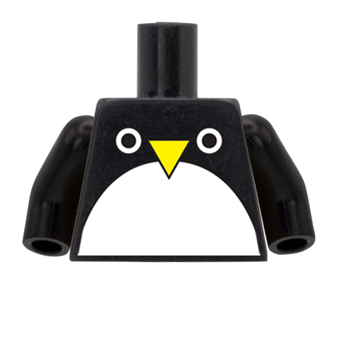 Penguin Face Christmas Jumper - Custom Design Minifigure Torso