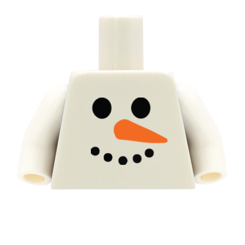Snowman Face Christmas Jumper - Custom Design Minifigure Torso