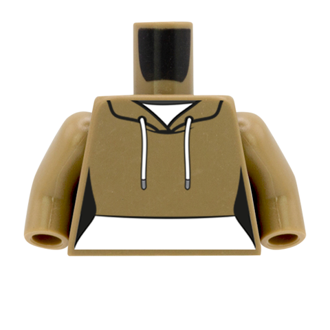 Cropped Hoodie Over T-Shirt - Custom Design Minifigure Torso