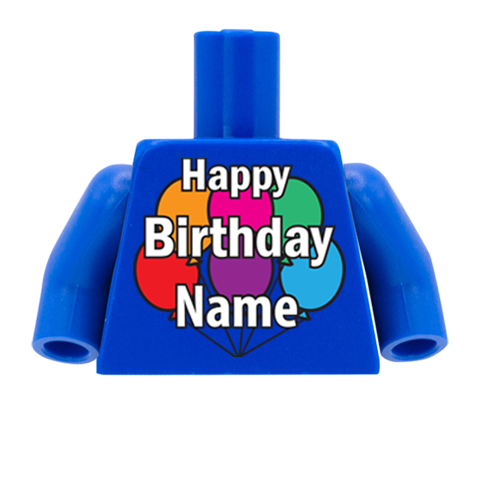 Personalised Happy Birthday Torso - Custom Design Minifigure Torso