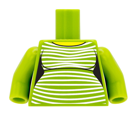 Stripey Maternity Top - Custom Design Minifigure Torso