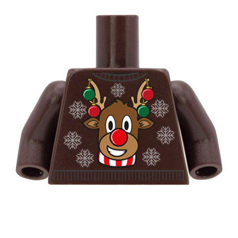 Rudolph Christmas Jumper - CUSTOM DESIGN MINIFIGURE TORSO