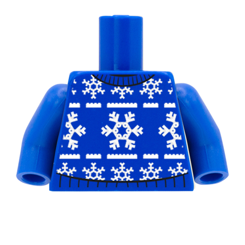 Brick Snowflake Christmas Jumper - CUSTOM DESIGN MINIFIGURE TORSO