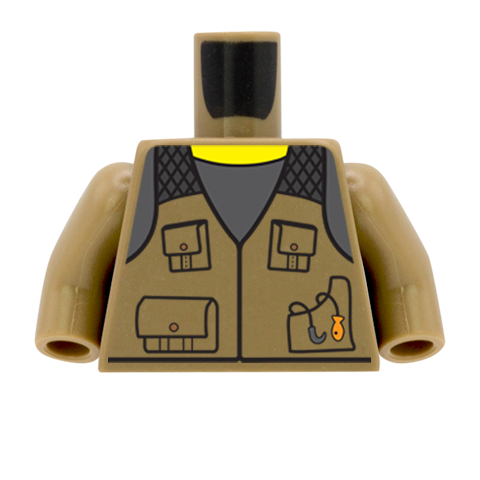 Fishing Jacket - Custom Design Minifigure Torso