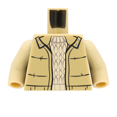 Jacket Over Cable Knit Jumper - Custom Design Minifigure Torso