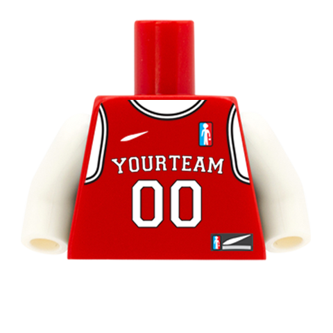 Basketball Vest Over T Shirt - Custom Design Minifigure Torso