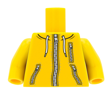 Zip Up Raincoat - Custom Design Minifigure Torso
