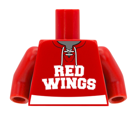Red Wings (Add name and number) - Custom Design Minifigure Torso
