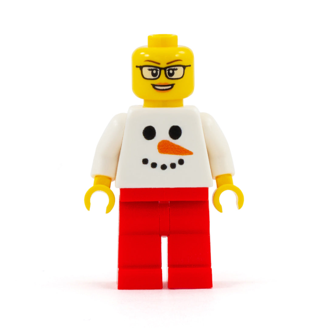 Snowman Face Personalised Minifigure (No Hair) - Custom Design Minifigure