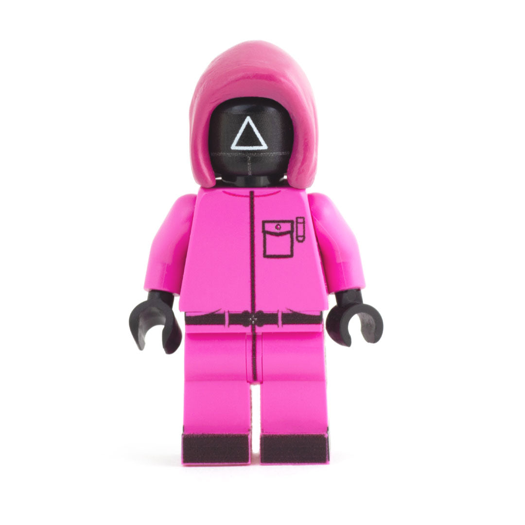 LEGO squid game guards with circle, square or triangle head from TV show squid game