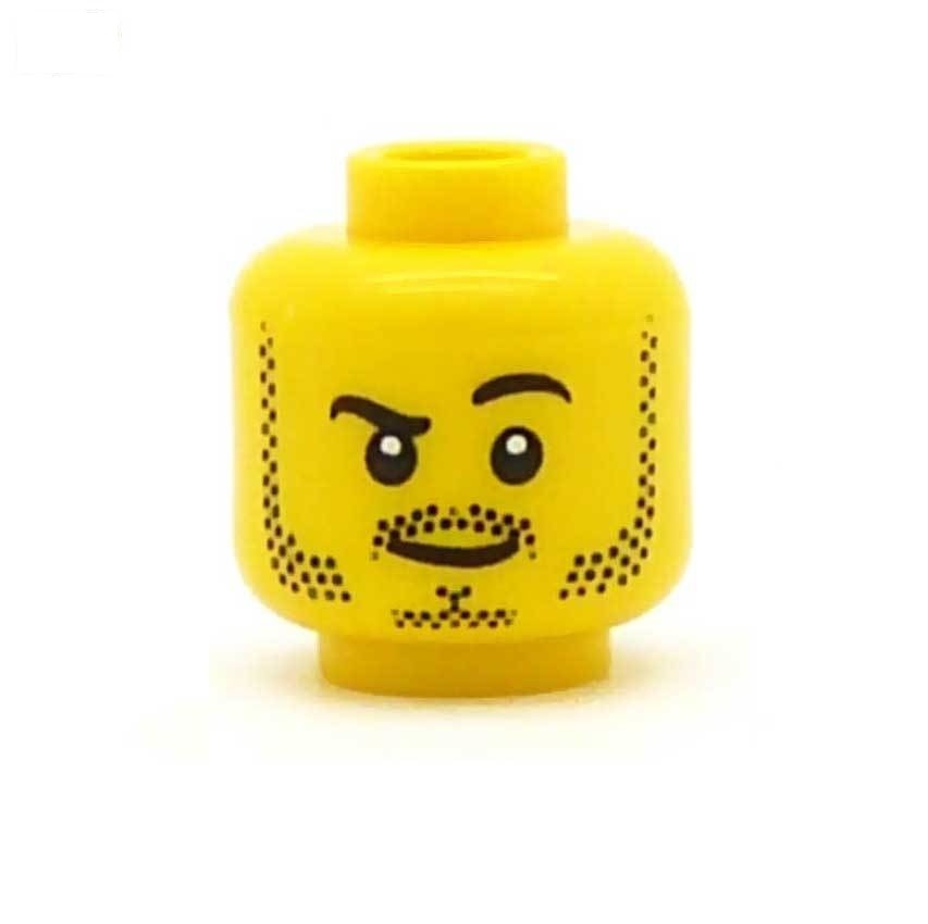 LEGO Raised eyebrow, dark stubble Head LEGO Minifigure Head
