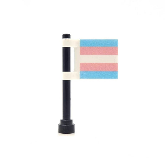 Transgender Pride LEGO Flag - Custom Printed Pink, White and Blue Flag