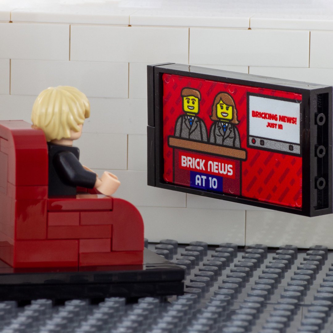 Modern TV (choice of screen) - Custom Design Screen and Re-purposed LEGO Door Frame