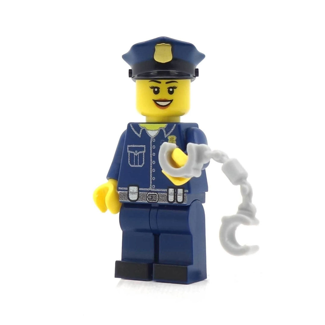 us police officer custom LEGO minifigure with handcuffs