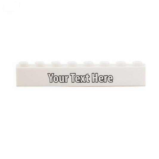 Custom Design 1 x 8 Brick (Choice of Colours) with a Name or Message - Custom Printed Brick