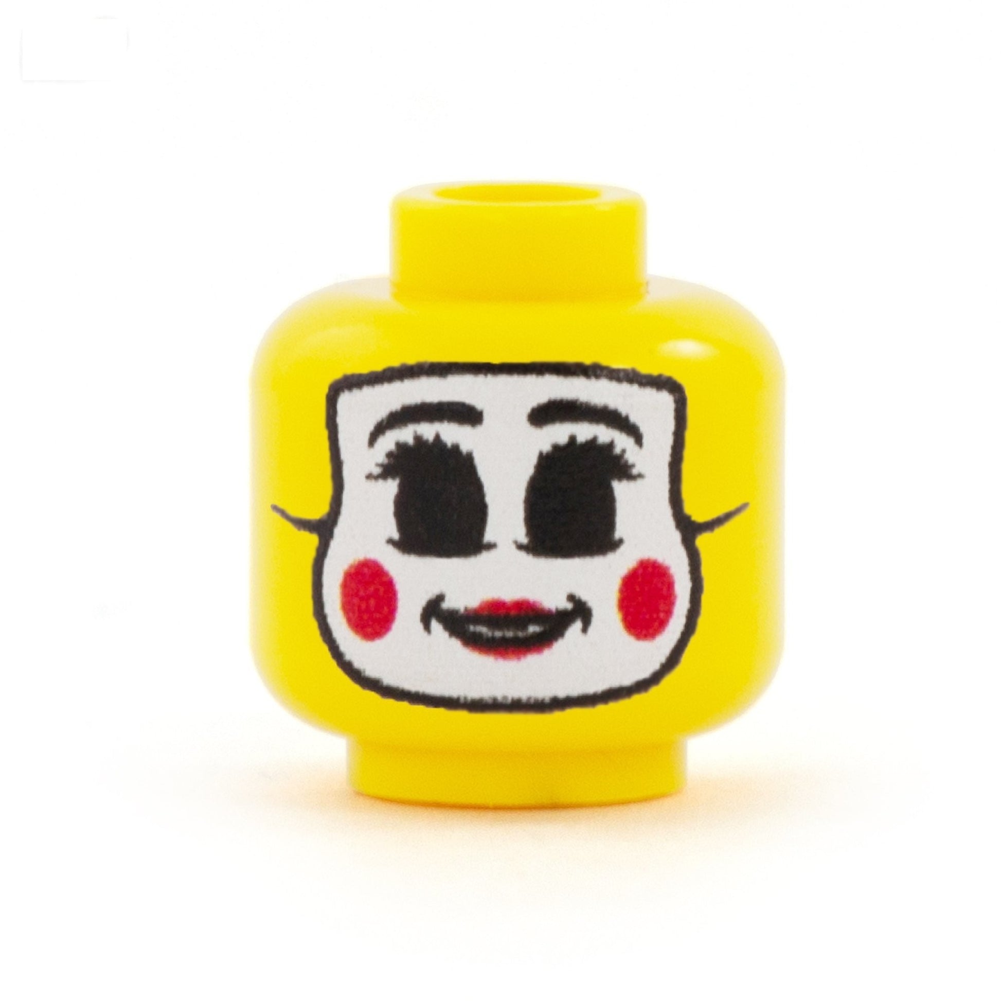 Halloween Female Clown Mask (Yellow) - Custom Printed LEGO Minifigure Head
